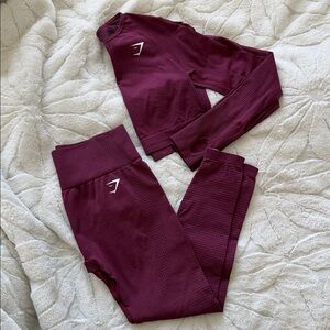 Gymshark Vital Top & Leggings - Burgundy